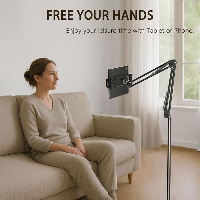 Tablet Floor Stand & Kindle Holder, Overhead Bed Reading Stand - Image 3