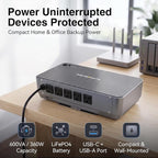 GOLDENMATE 600VA/360W Lithium UPS Battery Backup and Surge Protector, LiFePO4 - Image 2