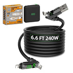 MFish 4-in-1 USB C Charging Cable, 6.6Ft Type C to Type C Cable, 240W Fast by mfishproductspage