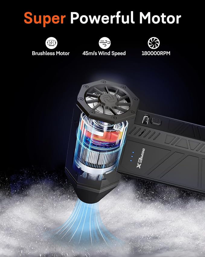 Compressed Air Duster, 180000RPM Electric Air Duster, Rechargeable Cordless Air - Image 2