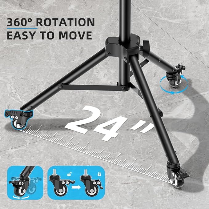 Projector Stand with Wheels, Laptop Tripod from 29" to 69" with Mouse Tray - Image 5