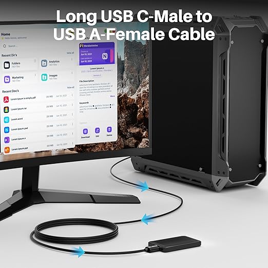 USB C to USB Female Cable 6FT, Type-C Male to USB A 3.1 Female OTG Cable - Image 6