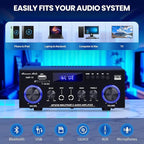 Amp10 Amplifier Home Audio, 400W Power Amplifier 2 Channel Stereo Receiver - Image 3