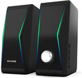 Computer Speakers, 4 Dynamic Lighting Modes, AC Adapter Powered and 3.5mm by Nylavee