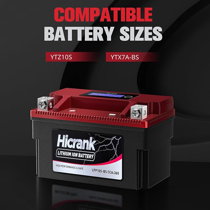 YTZ10S Lithium 12V 6Ah 360CCA LiFePO4 Motorcycle Battery, Powersports Battery - Image 4