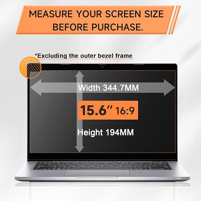 Nano Laptop Privacy Screen 15.6 Inch 16:9, No Glue Computer Monitor Privacy - Image 5