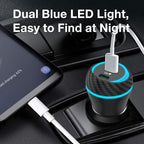 MOCA 51W QC 3.0 Fast Charging W/ 2pcs 3.3ft A-P/C-P Cable Car Charger - Image 7