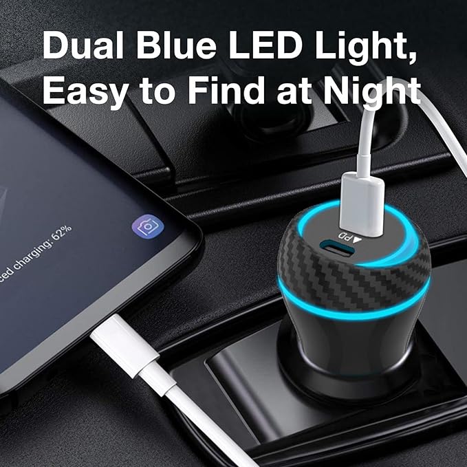 MOCA 51W QC 3.0 Fast Charging W/ 2pcs 3.3ft A-P/C-P Cable Car Charger - Image 7