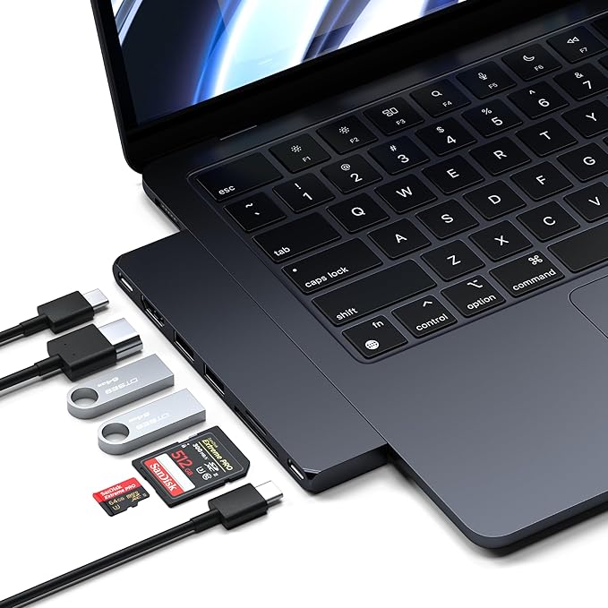 Satechi 7 in 1 USB C Hub Multiport Adapter Pro Slim, USB C Dongle, 100W Charging by Satechi