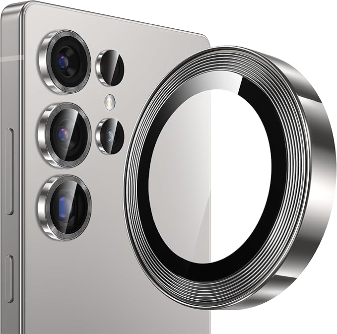 YWXTW S25 Ultra Camera Lens Cover, 9H Tempered Glass Upgraded Metal Edging by YWXTW