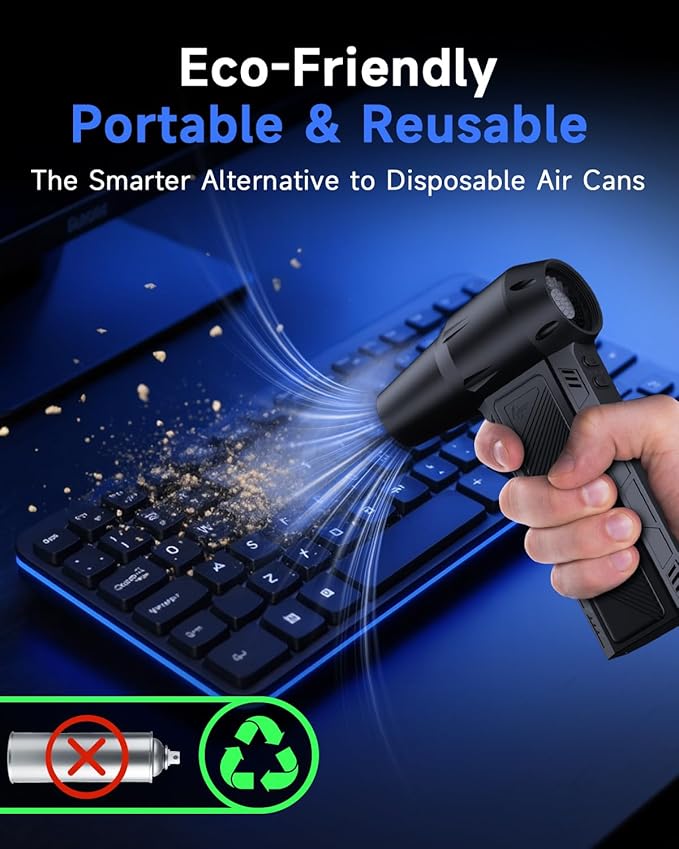 Compressed Air Duster, 150000RPM Super Power Cordless Electric Air Duster - Image 8