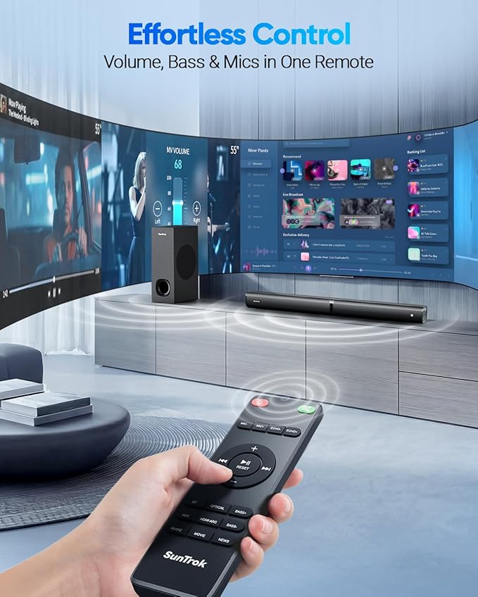 Soundbar with Subwoofer for TV, Home Theater Bluetooth 5.3 Speaker System with - Image 9
