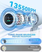 Portable Handheld Turbo Fan, 5-Speed Personal Fans, 5000mAh Rechargeable Fans - Image 2