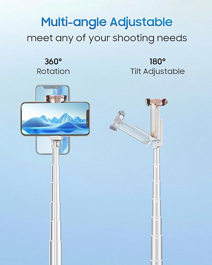 67" Selfie Stick Phone Tripod, All-in-1 Cell Phone Tripod - Image 5