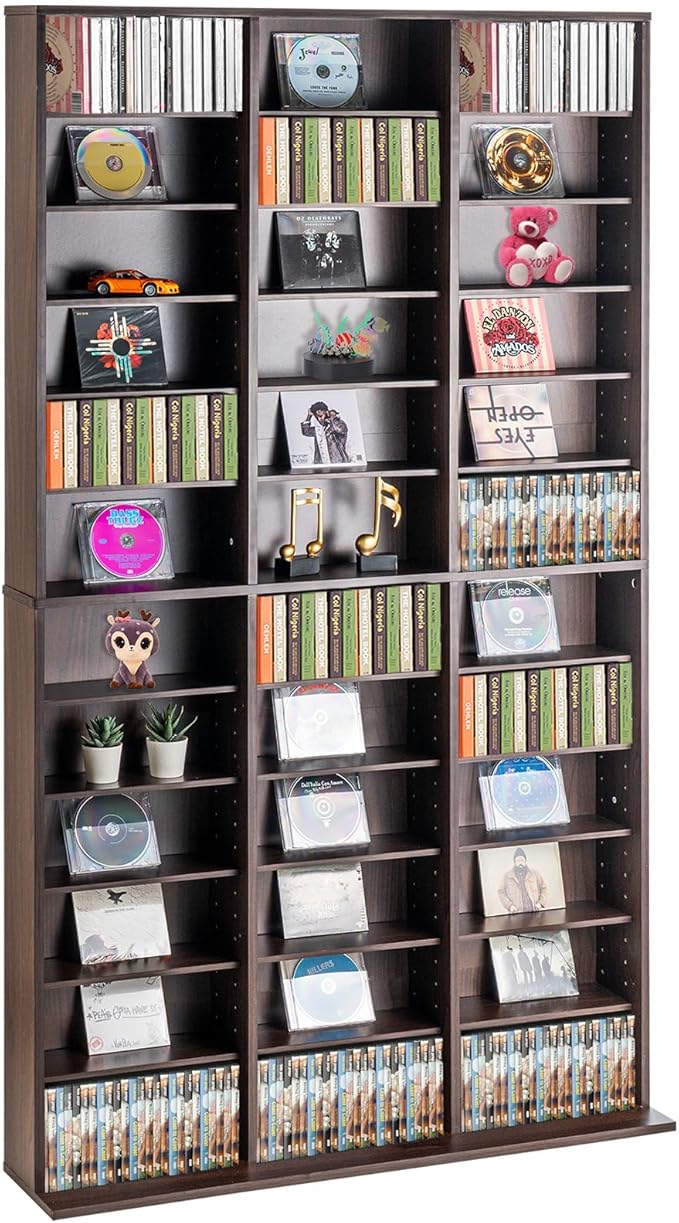 VEVOR Media Storage Cabinet, Adjustable DVD Cabinet, CD Storage, Protects & by VEVOR