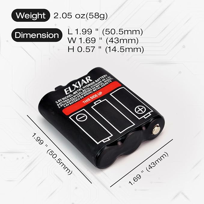 3.6V 800mAh Ni-MH Battery Replacement - Image 3