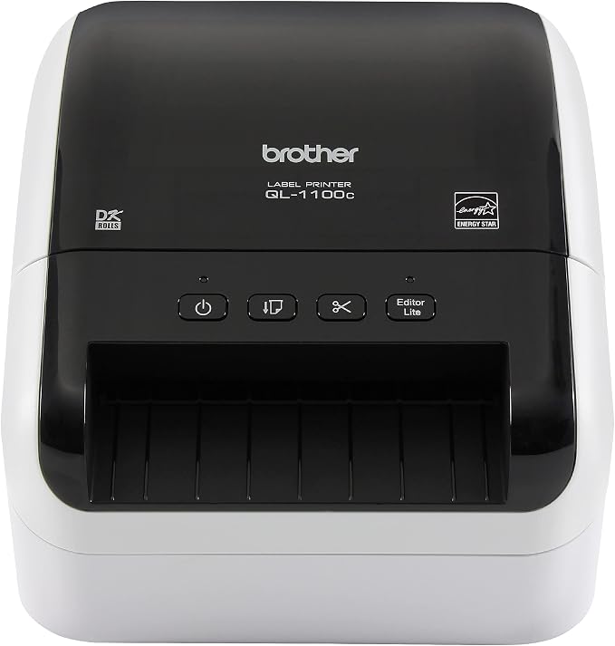 Brother QL-1100c Wide Format Label Printer, Shipping & Postage Labels 4” x 6” by Brother