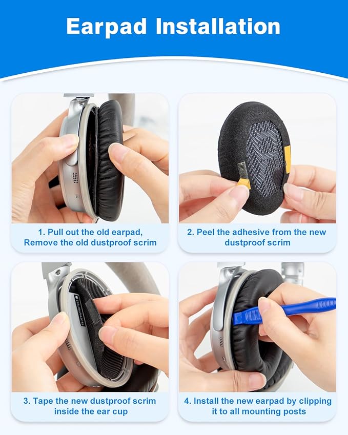 Link Dream Ear Pads for Bose Quiet Comfort 35 Soft Protein Leather Replacement - Image 7