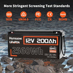4PACK 12V 200Ah LiFePO4 Battery, Built-in 200A BMS, Rechargeable Deep Cycles - Image 7