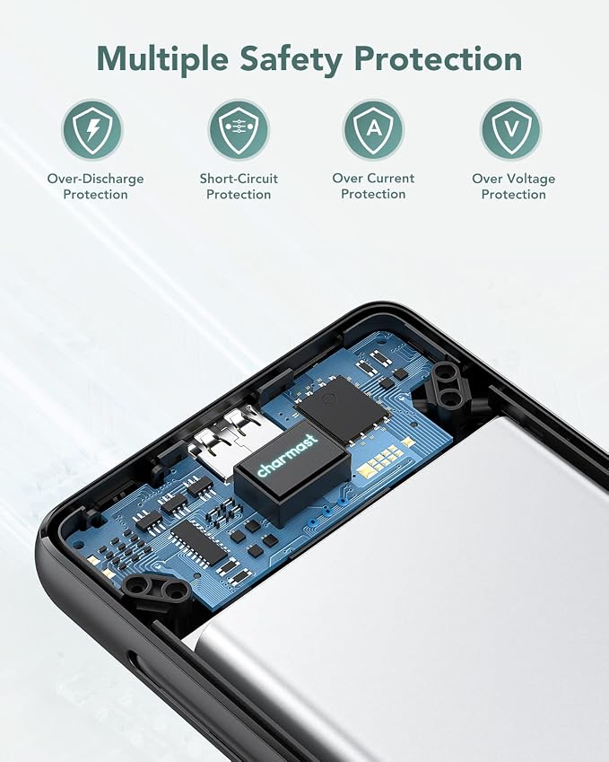 charmast Portable Charger with Built-in Cables & Wall Plug, 10000mAh Portable - Image 9
