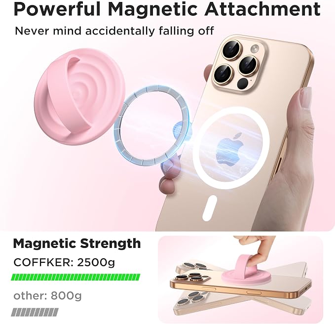 Magnetic Phone Ring Grip Holder, Silicone Finger Loop Grip, Compatible - Image 3