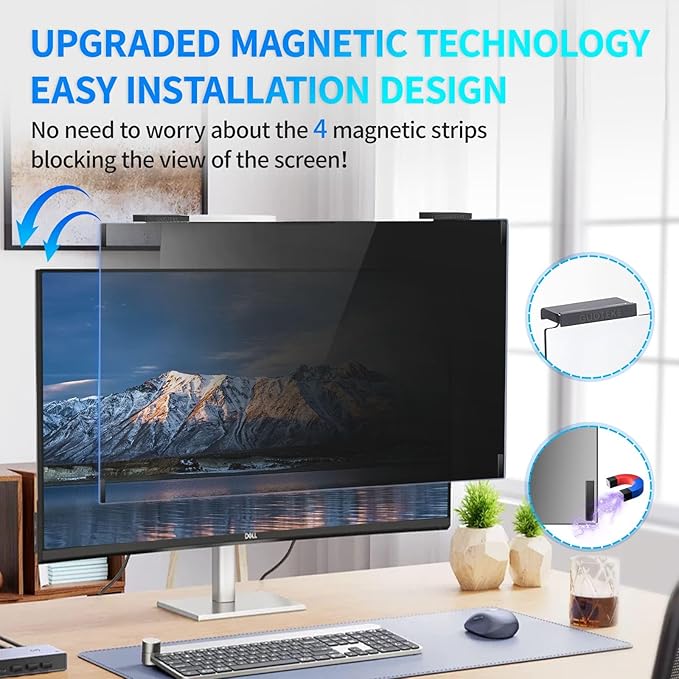Magnetic Computer Privacy Screen 23.6 inch, Hanging Privacy Screen - Image 2