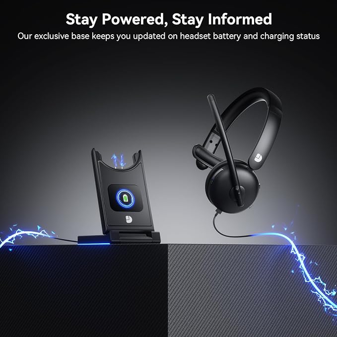 Wireless Headset with Mic for Work, Wireless Headset with Microphone, Smart - Image 4