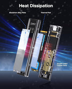 ORICO M.2 NVMe SSD Enclosure, USB 3.2 Gen 2, Transparent External Solid State - Image 4