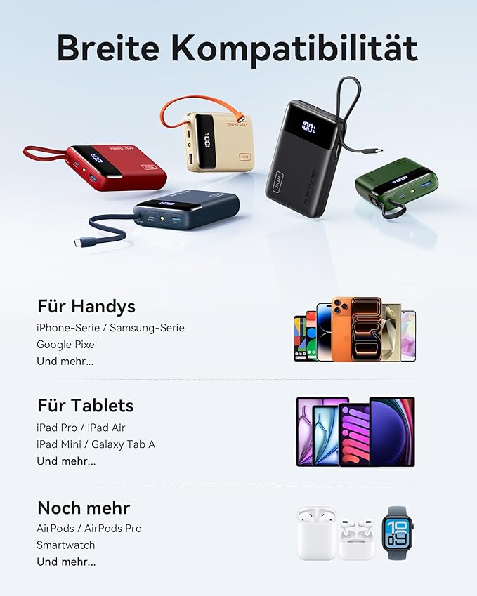 INIU 20000mAh Power Bank, Small 45W PD Fast Charging Portable Charger - Image 8