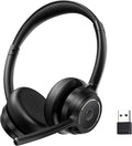 Wireless Headset with Mic for Work, Wireless On Ear Headphones with USB Dongle by Gixxted