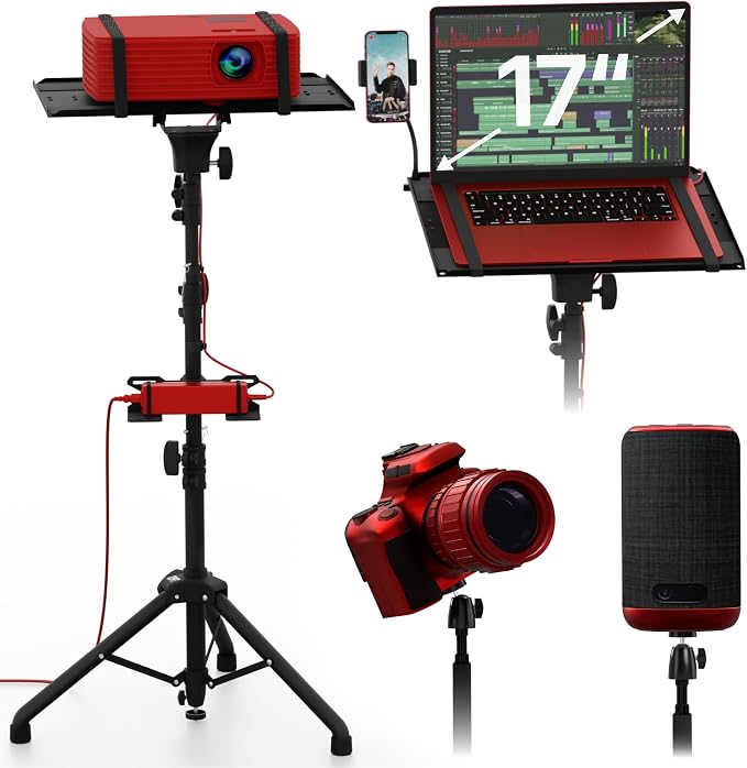 Projector Tripod Stand, Height Adjustable 27" to 62" & Floor Projector Stand by PropVue