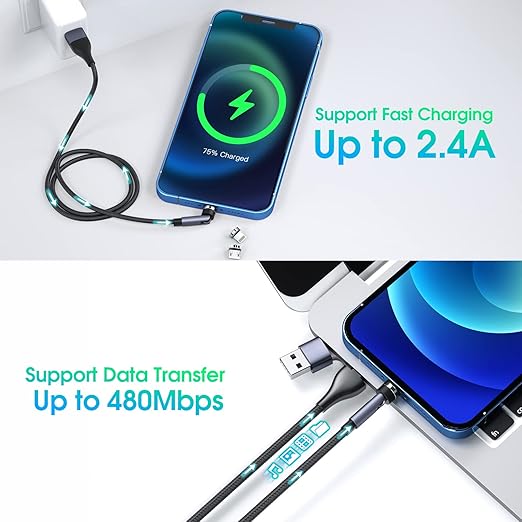 Ankndo 5-in-1 Magnetic Charging Cable, 540° Rotation Magnetic Phone Charger USB - Image 3