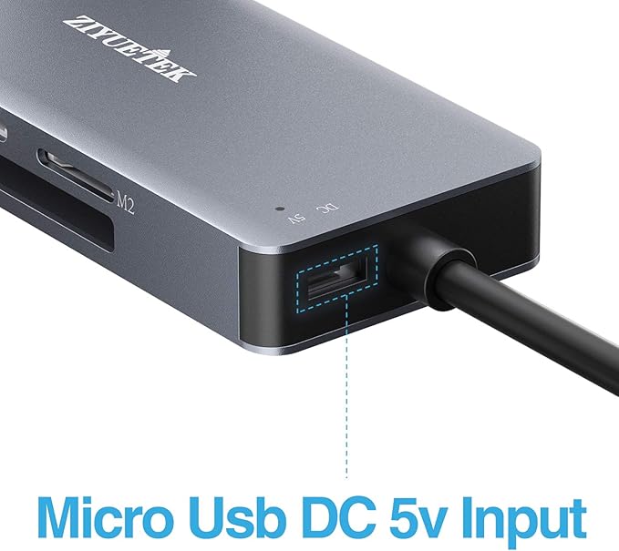 USB C SD Card Reader, 5- in-1 Aluminum Thunderbolt 3 Memory Card Reader - Image 6