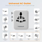 TESSAN Universal Travel Adapter 28W, International Power Adapter - Image 6