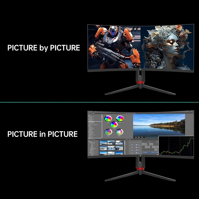 KTC 34 Inch Curved Ultrawide Gaming Monitor, 3440x1440p 165Hz 1ms, 1500R Curved - Image 7