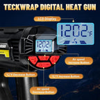 TECKWRAP Heat Gun 2000W with LCD Display, Adjustable Hot Air Gun - Image 4