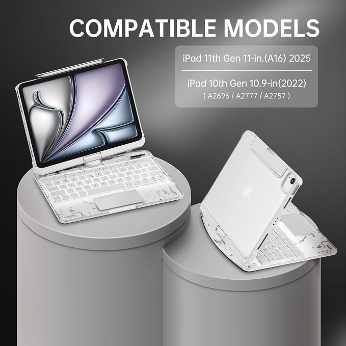 GUSGU Transparent Case with Wireless Keyboard - Image 2