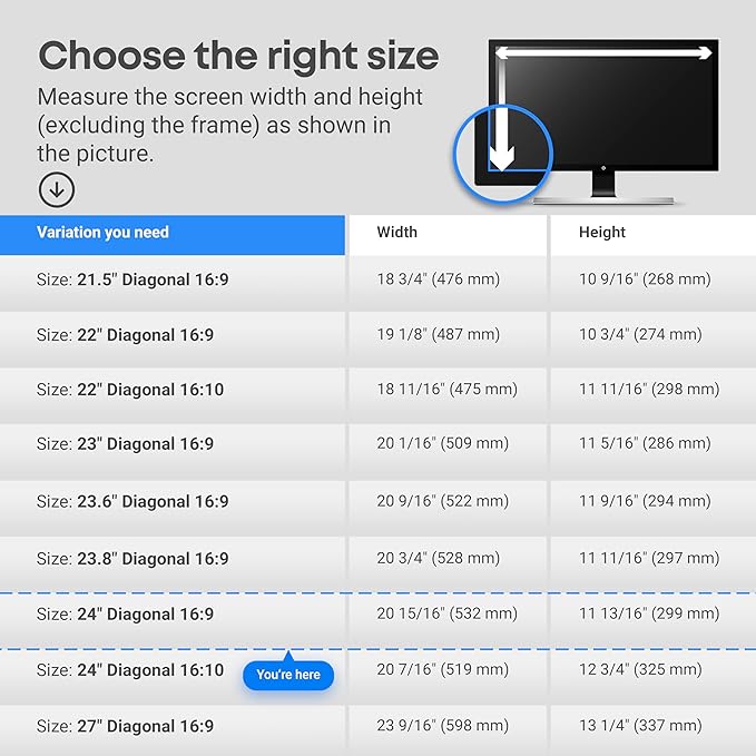 24 inch Blue Light Blocking Screen Protector Panel - Image 6