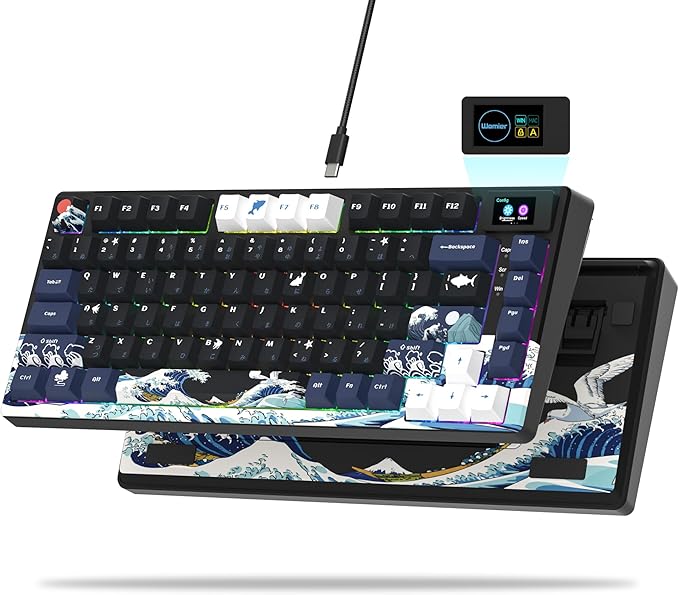 Womier S-K80 75% Keyboard with Color Multimedia Display Mechanical Gaming by Womier