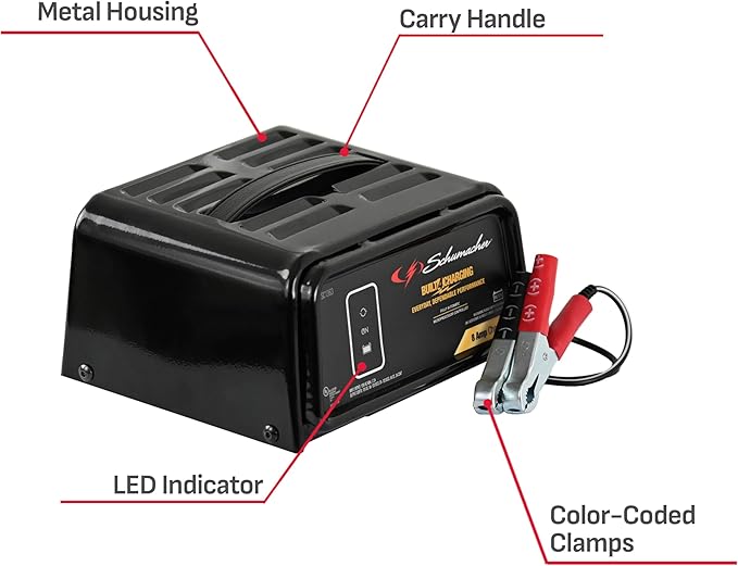 Schumacher Electric 8A Car Battery Charger and Maintainer, 3-in-1 Solution - Image 6