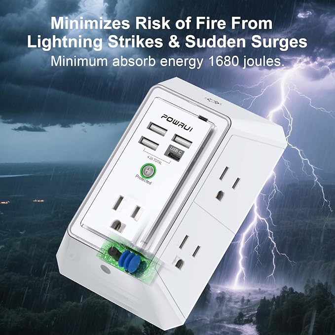 3-Sided Outlet Extender with Night Light - Image 6
