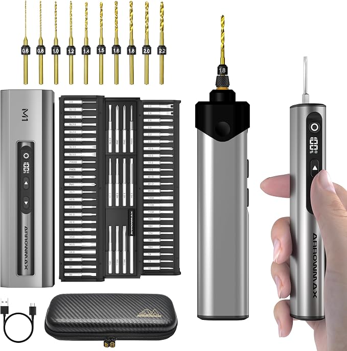 AM ARROWMAX Mini Electric Screwdriver & Drilling Adapter, 600RPM Precision by AMARROWMAX