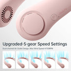 JISULIFE Portable Neck Fan, Hands-Free Bladeless, 5 Speeds, 4000 mAh Battery - Image 3