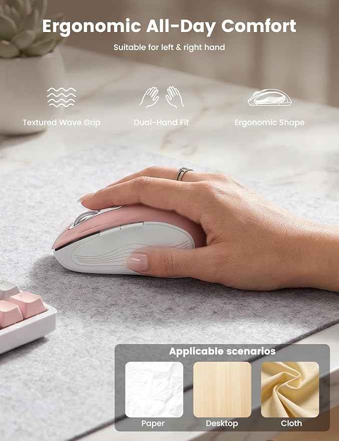 WisFox 2.4G Wireless Mouse for Laptop, Ergonomic Computer Mouse - Image 3