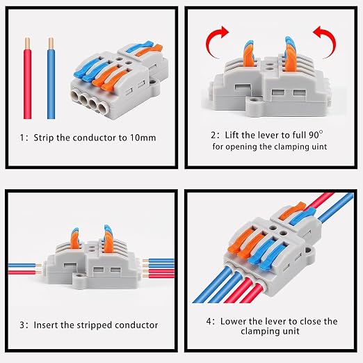 10PCS Lever Wire Connectors, Quick Wiring Cable Connectors, Compact Push-in - Image 4