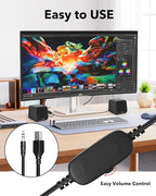 Computer Speakers with Colorful RGB Lights, USB Powered 3.5mm Aux- in Mini PC - Image 2