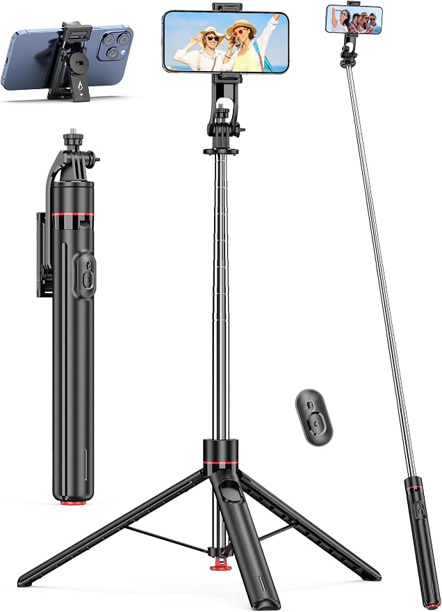 70'' Automatic Tripod, Extendable Selfie Stick Phone by QIRITA