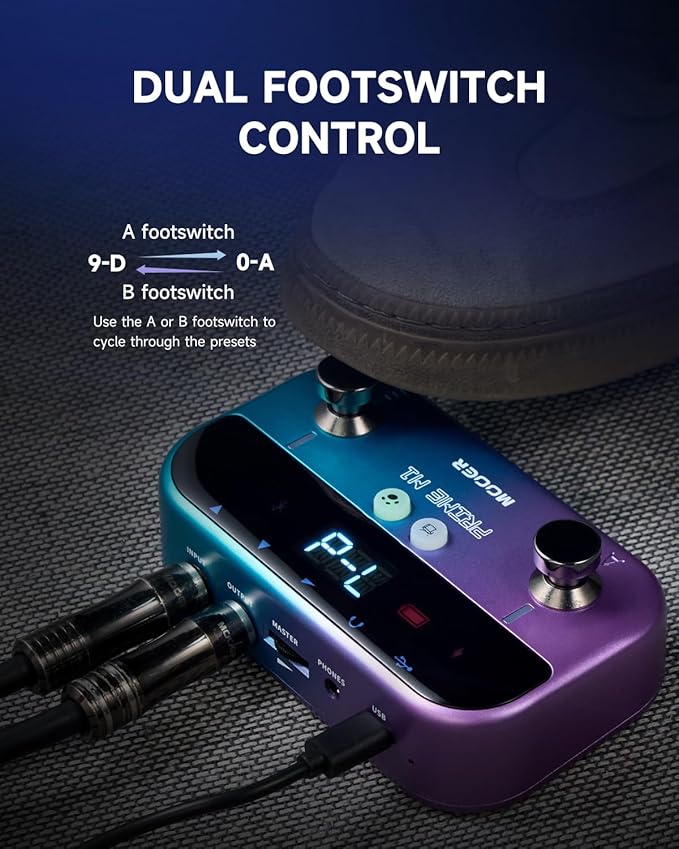 MOOER M1 Multi-Effects Processor Headphone Amp, AI-Preset Bass Guitar Pedals - Image 7