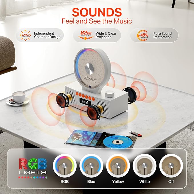 Retro Portable CD Player for Home Decor, CD Player - Image 5