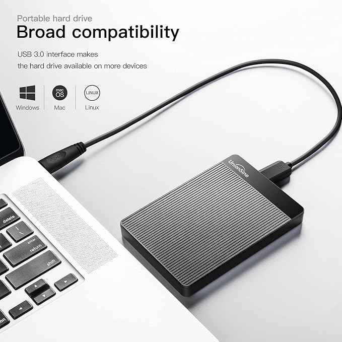 UnionSine 1TB Ultra Slim Portable External Hard Drive HDD-USB 3.0 - Image 2